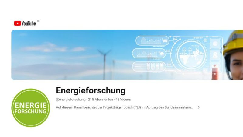 Startseite des neuen @energieforschung YouTube-Kanals