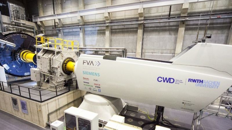 FVA-Gondel im Center for Wind Power Drives (CWD) der RWTH Aachen.