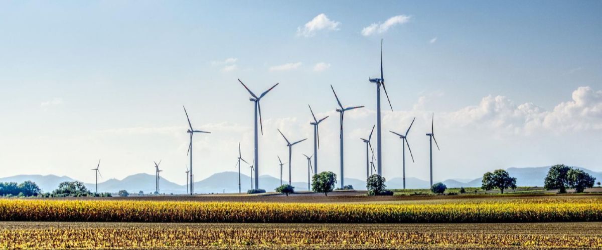 Windpark im Binnenland.