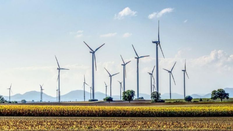 Windpark im Binnenland.