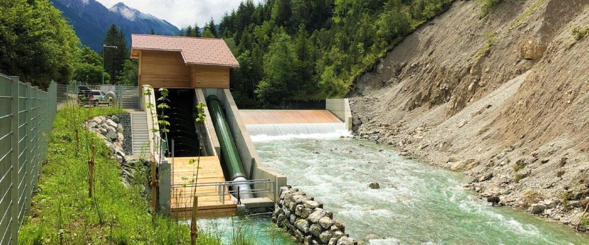 The newly built Konrad Zuse power plant: Special about it are two hydrodynamic screws that enable fish and other aquatic life to swim up- and downstream.