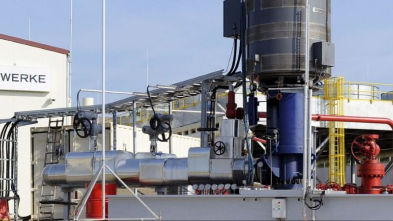 Outside view of the Pfalzwerke geothermal plant in Insheim.