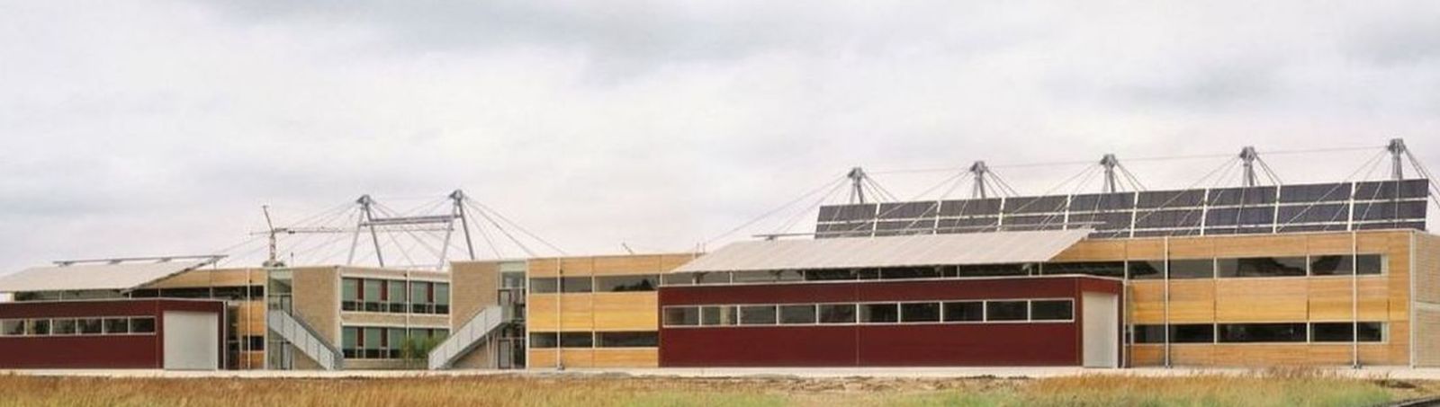 The factory buildings of Solvis GmbH from a distance.