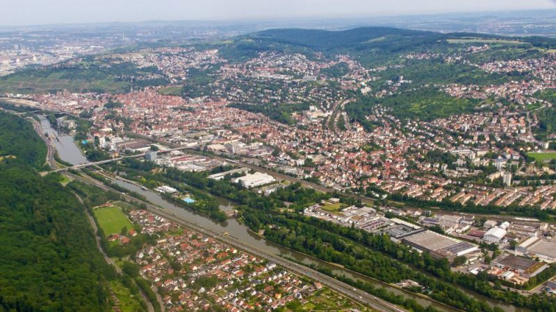 Aerial view of Esslingen.