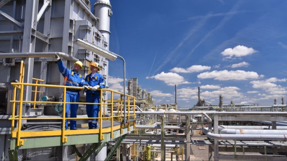 Industrial worker in a refinery