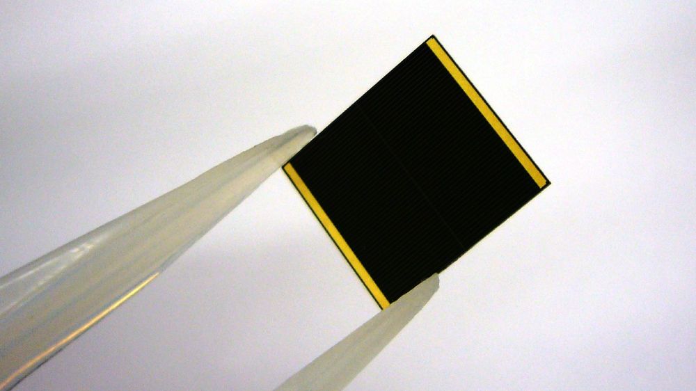 View of a single five-junction solar cell.