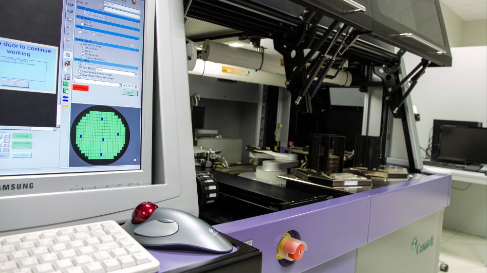 A wafer for concentrating photovoltaics during an automated optical inspection (AOI).