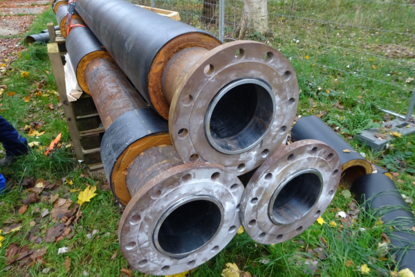 Three subsegments of the first prototype lined in advance at the plant.