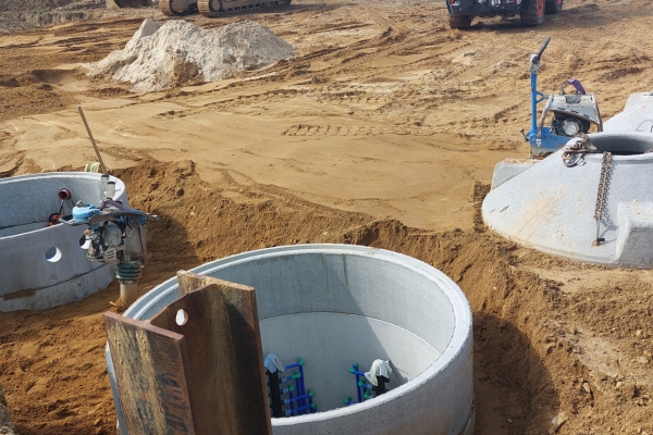 Here, you can see the construction work on the ground collector field in Bedburg. This work will be completed shortly.