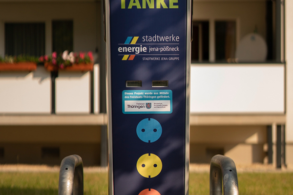 Ladesäule für Elektrofahrzeuge in Jena.