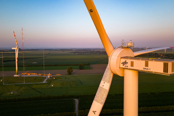 Highly instrumented research wind turbines OPUS 1 (front) and OPUS 2 (rear)