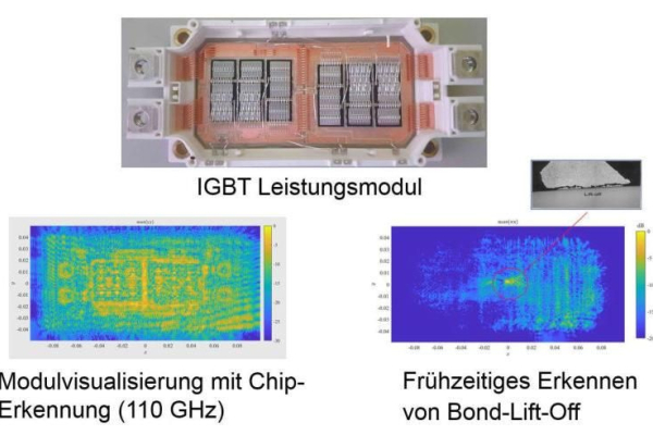 Typische Schadenbilder (mit Radaruntersuchung) auf denen zu erkennen ist, wie sich die Kontakte ablösen (sogenanntes Bond-Lift-Off).