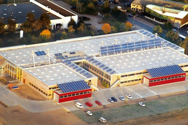 The new Solvis building complex in an aerial view